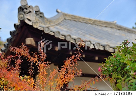 西大寺瓦屋根と紅葉の趣き 西大寺瓦屋根と紅葉の趣き 27138198
