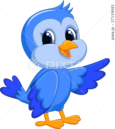 Cute blue bird cartoon - Stock Illustration [27139082] - PIXTA
