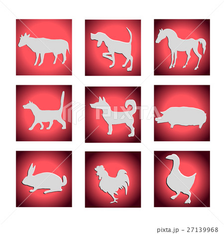 Vector set of farm animals. 27139968