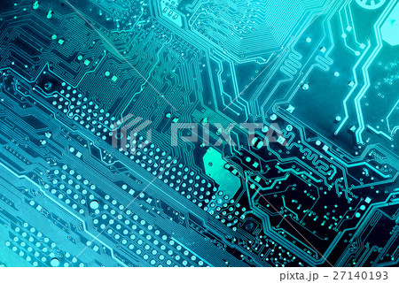printed circuit board, toned into blue colors. printed circuit board, toned into blue colors. 27140193