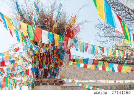 雲南省シャングリラ 百鶏寺の祈祷旗 雲南省シャングリラ 百鶏寺の祈祷旗 27141560