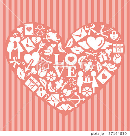 ハート型のフラットアイコン 27144850