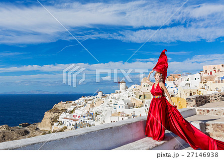 Beautiful young woman in red dress Beautiful young woman in red dress 27146938