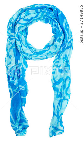 Blue female scarf isolated on white Blue female scarf isolated on white 27149955