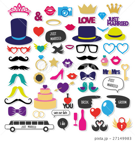 Set of Wedding Photo Booth Props Set of Wedding Photo Booth Props 27149983