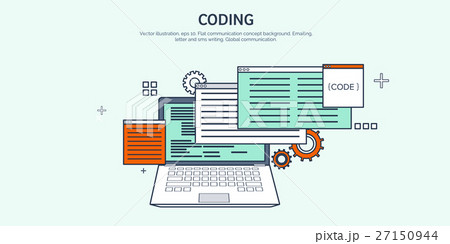 Vector illustration. Flat background. Coding 27150944