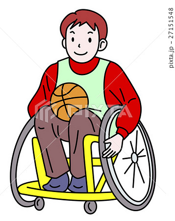 車椅子バスケットボールのイラスト素材