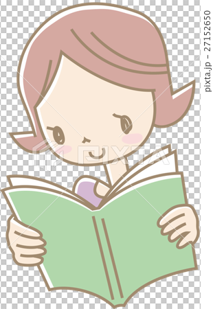 A young woman reading a book (pink) 27152650
