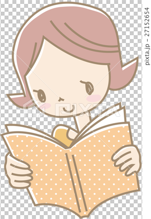 A young woman reading a book (dot orange) 27152654
