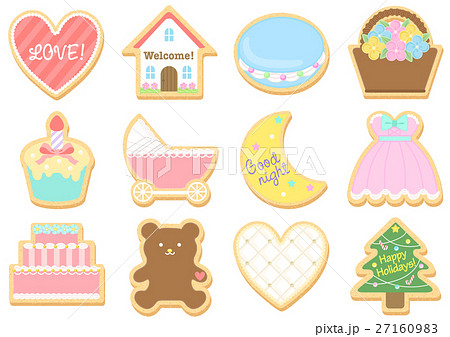 Set Of Icing Cookie Stock Illustration