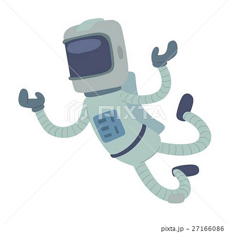 Cute astronaut in space, working and having fun. Cute astronaut in space, working and having fun. 27166086