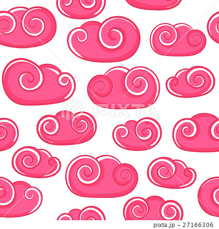 Cloud doodle hand drawn vector seamless pattern 27166306