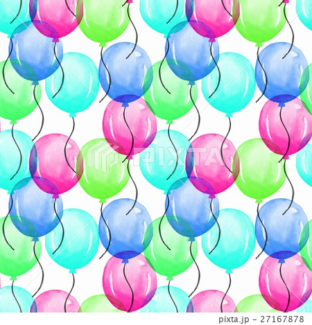 Balloons. Watercolor seamless pattern 05 27167878
