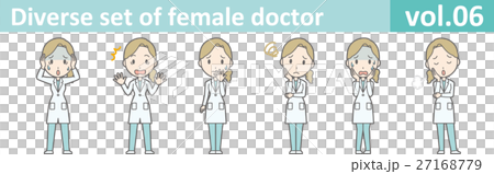 白衣を着た若い女性医師のイラストvol.06 27168779