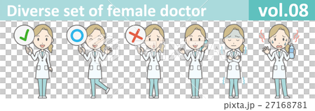 白衣を着た若い女性医師のイラストvol.08 27168781