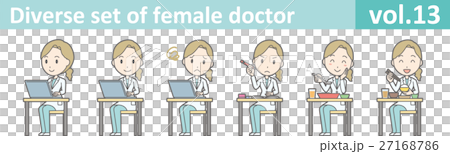 白衣を着た若い女性医師のイラストvol.13 27168786