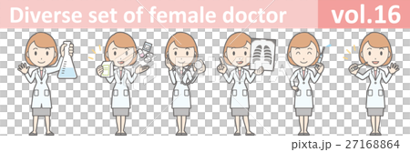 Illustration of a young woman doctor wearing a skirt and white coat vol.16 27168864