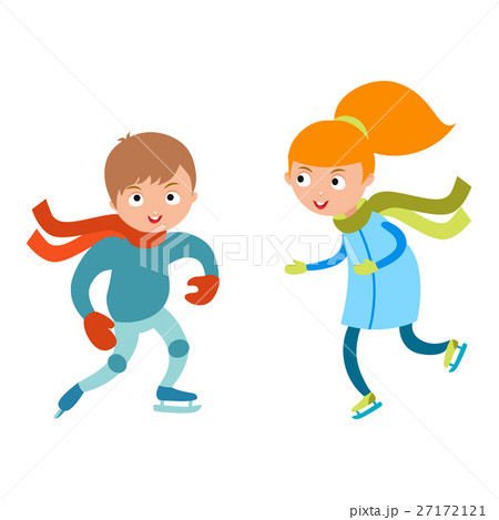 Pretty cheerful little girl and boy thermal suits Pretty cheerful little girl and boy thermal suits 27172121