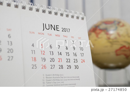 Close up calendar of June 2017 Close up calendar of June 2017 27174850