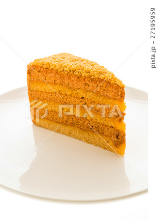 Thai tea cake in white plate 27195959