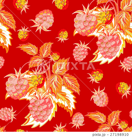 Pattern of red pink raspberry hand painted. Fruit Pattern of red pink raspberry hand painted. Fruit 27198910