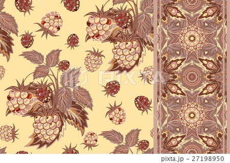 Set of vector seamless pattern with raspberries Set of vector seamless pattern with raspberries 27198950
