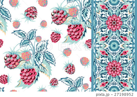 Set of vector seamless pattern with blue pink 27198952