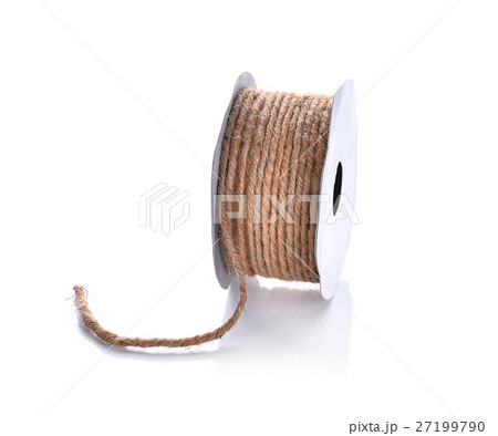hemp rope in paper roll isolated on white hemp rope in paper roll isolated on white 27199790