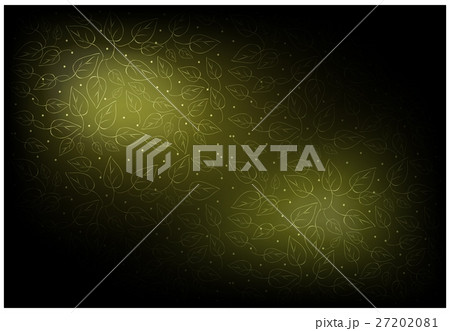 Green Vintage Wallpaper with Leaves Pattern 27202081