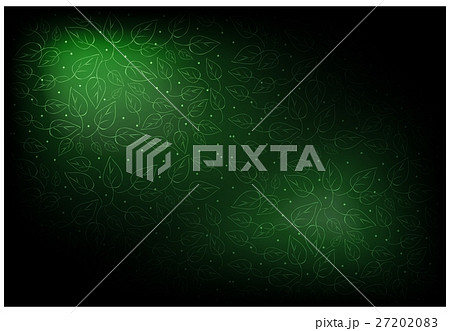 Green Vintage Wallpaper with Leaves Pattern 27202083