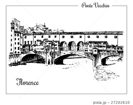 Ponte Vecchio bridge in Florence, Italy. Vector 27202610