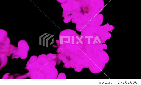 violet ink drop in water on a black background for 27202696