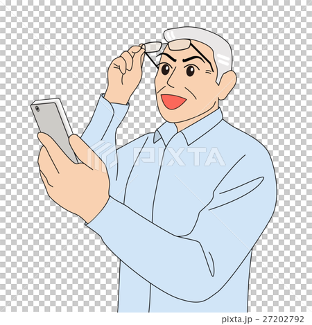 Watch smartphone _ gray hair _ older man 27202792