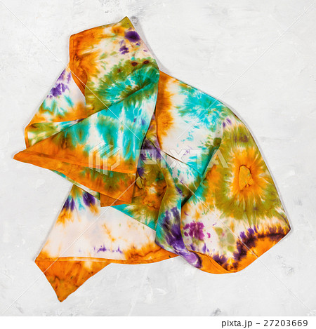 crumpled hand painted scarf on concrete plate crumpled hand painted scarf on concrete plate 27203669
