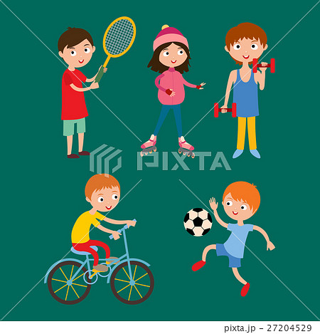 Young kids sportsmens isolated on white vector Young kids sportsmens isolated on white vector 27204529