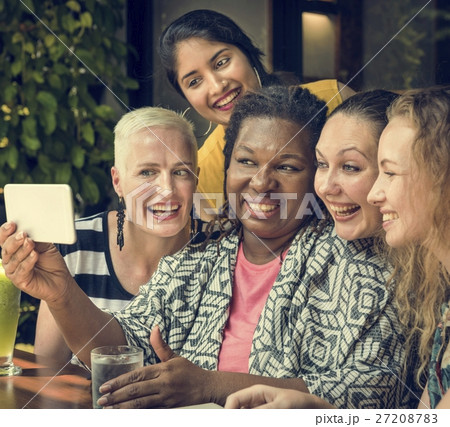 Group Of Women Taking Pictures Concept 27208783