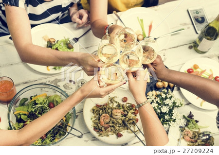 Woman Communication Dinner Together Concept 27209224