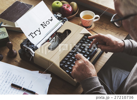 Journalism Working Typewriting Workspace Concept 27210736