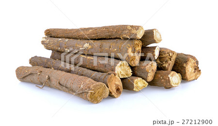 Liquorice roots isolated on white background 27212900