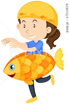 Kid in goldfish costume 27213679
