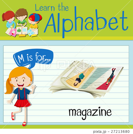 Flashcard letter M is for magazine 27213680