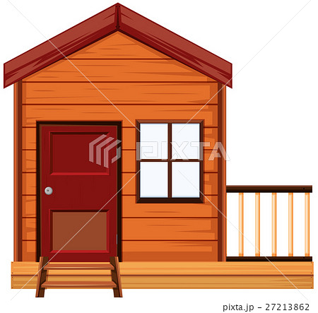 Wooden house with one door and one window Wooden house with one door and one window 27213862