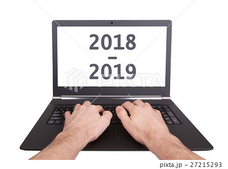 Laptop isolated - New Year - 2018 - 2019 27215293