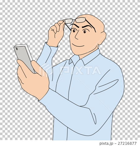 スマートフォンを見る_坊主_若い男性 27216877