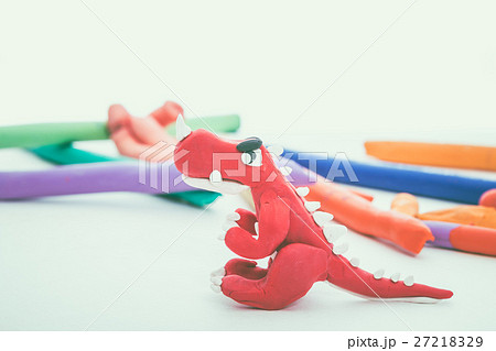 Creative rdinosaur clay model. Play dough animal Creative rdinosaur clay model. Play dough animal 27218329