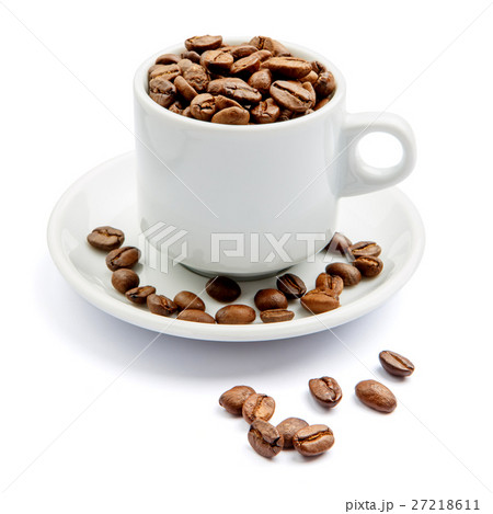cup of coffee beans on white background cup of coffee beans on white background 27218611