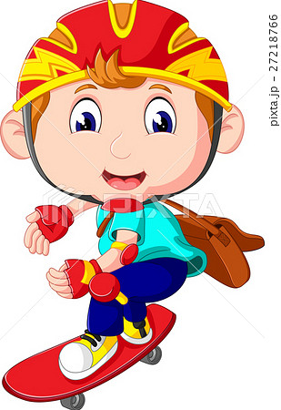 illustration of Happy Cartoon Skateboard Boy 27218766