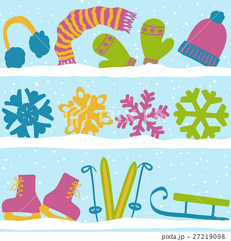 Christmas seamless pattern with snow 27219098