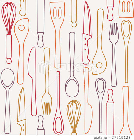Kitchen utensils - seamless pattern 27219123