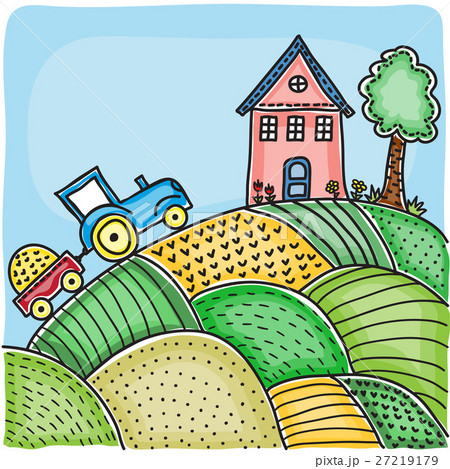 Illustration of agricultural fields 27219179
